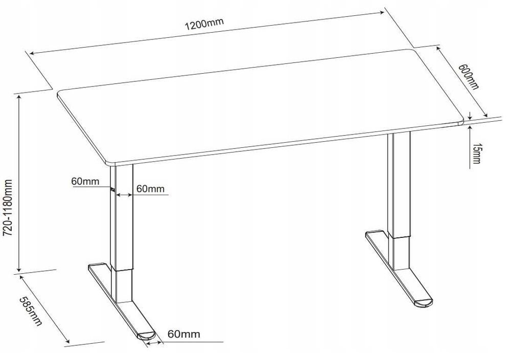 Nowe Biurko Elektryczne Regulowane 120x60 Podnoszone +Mata Gratis