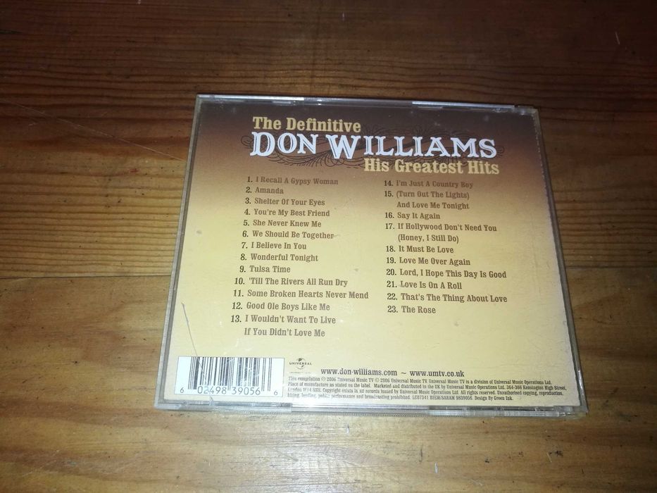 DON WILLIAMS - His Greatest Hits CD