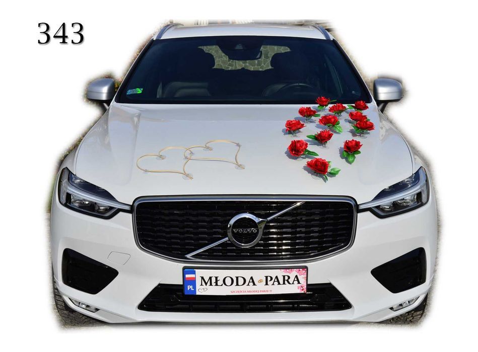 Piękna dekoracja na Twój samochód do ślubu auto NOWA 343