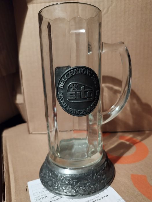 Kufel szkło i metal