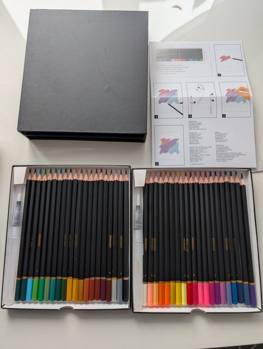 Kredki akrylowe 40 sztuk + 2 pisaki wodne nowy zestaw artystyczny