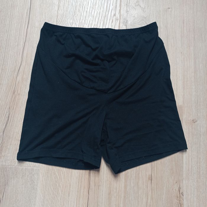 Dwupak ciążowych krótkich spodenek kolarki XS/S czarne panterka