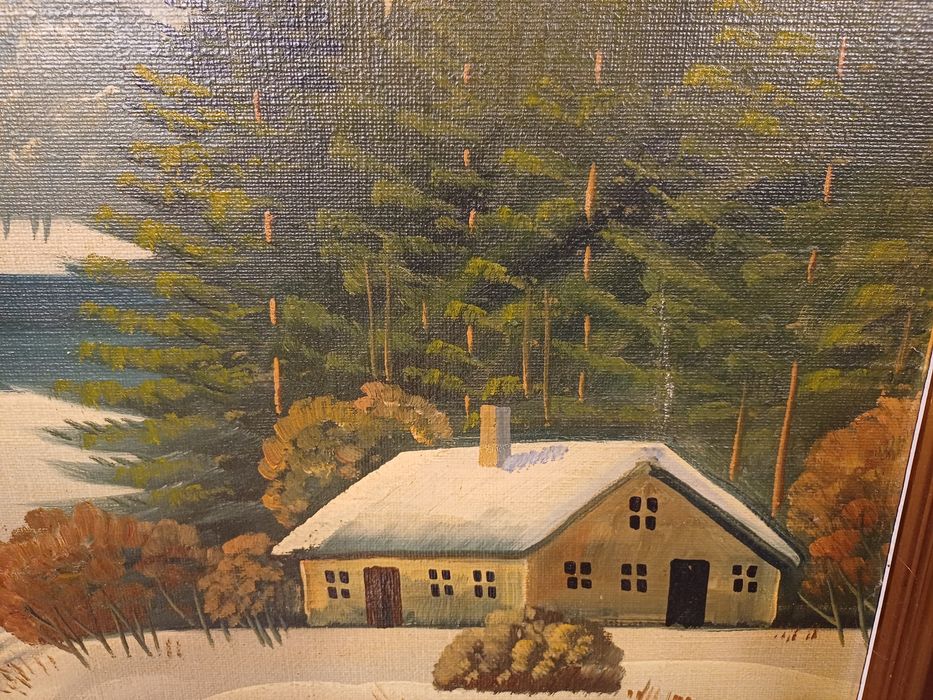 Stary obraz na płótnie sygnowany