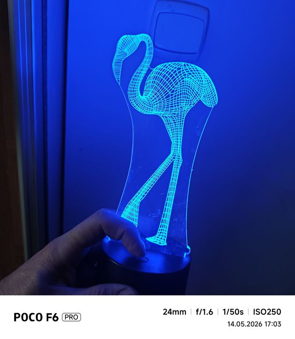 Lampka nocna 3D LED Flaming – 16 kolorów, Pilot | Stan BDB