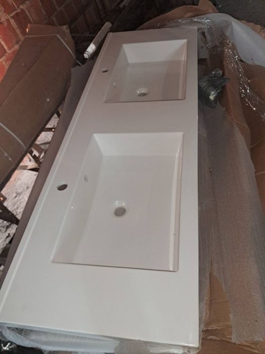 Umywalka podwójna biała