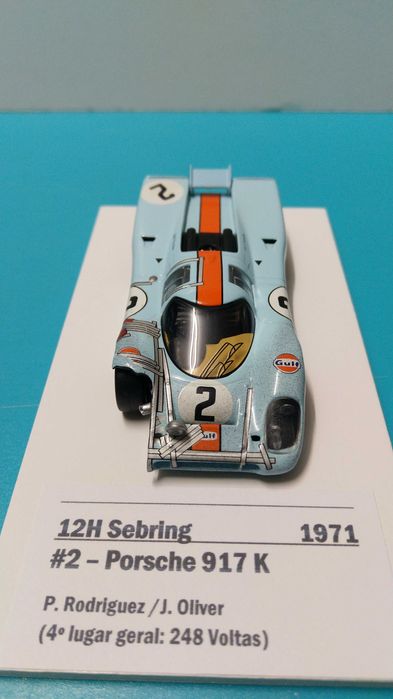 Porsche 917K "Gulf" #2 - 12h Sebring 1971 - Miniatura IXO/Altaya à escala 1/43