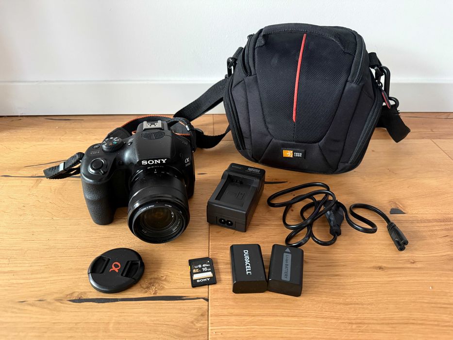 Sony ILCE-3000 + obiektyw 18–55 mm | gotowy zestaw | niski przebieg