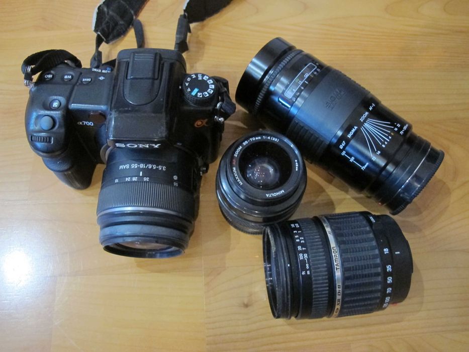 Sony A700 кіт 18-55мм + об'єктиви