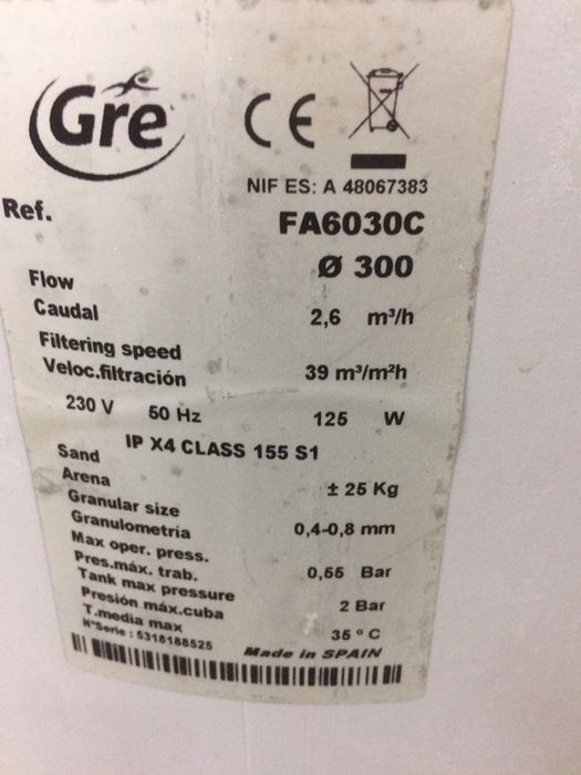 Filtro de areia de piscina