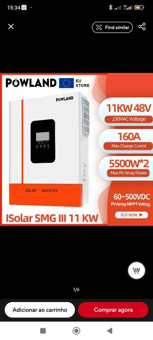 Vendo inversor híbrido sistema solar 11Kw 48v