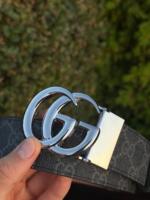 Ремінь Gucci чоловічий ремень кожаный Гуччи мужской черный пасок