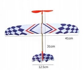 Drewniany Samolot Na Gumkę Gumę Nakręcany Lata