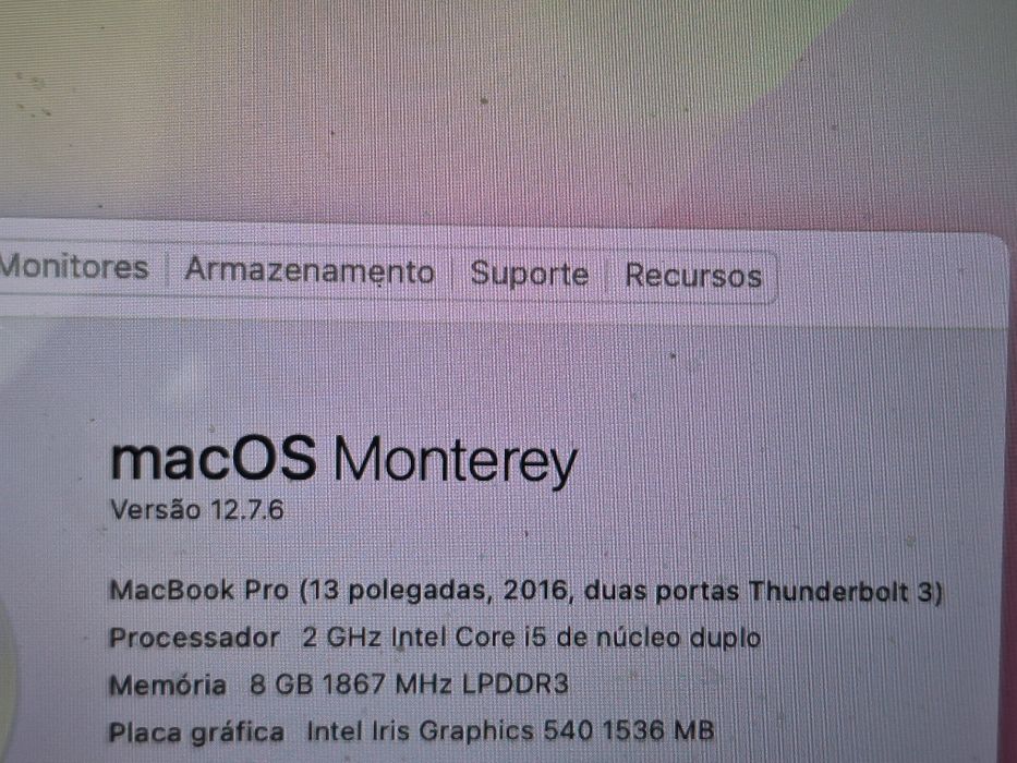 Macbook pro A1708 13" 8GB Ram 512GB disco