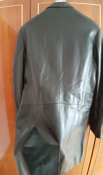Удлинённая кожаная мужская куртка-жакет. Италия