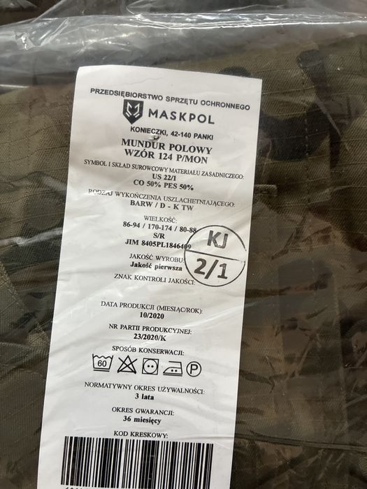 2x nowy  mundur zimowy S/R 124P/MON
