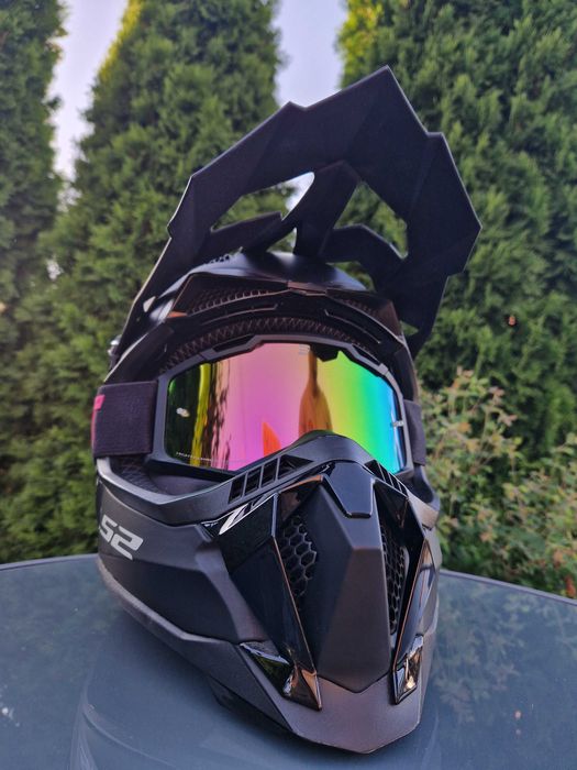 Kask Cross/Enduro ls2 mx700 + gogle Shot Iris 2.0 solid