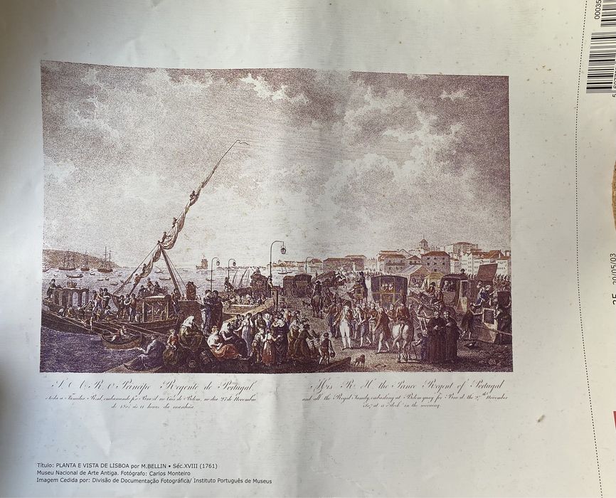 Planta e vista de Lisboa por M.Bellin, Séc.XVIII (1761)