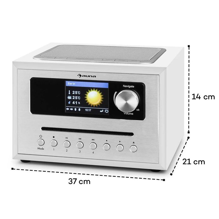 Radio Internetowe Auna Silver Star CD Cube Wi‑Fi CD, DAB+ FM, Bluetooth, USB, Spotify, UPnP