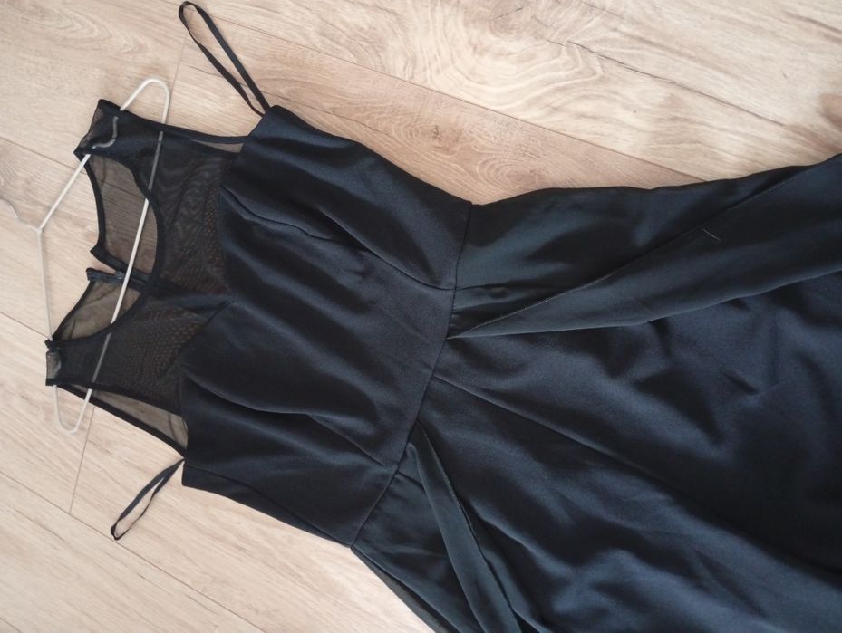 Elegancki efektowny kombinezon wesele impreza koronkowy siateczka czar