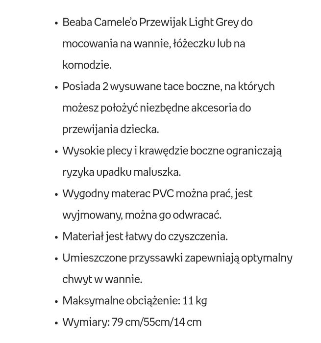 Beaba Przewijak Cameleo przewijak dla dziecka twardy przewijak