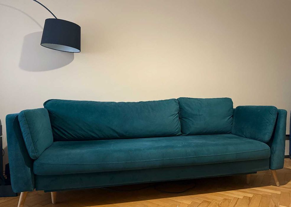 Stylowa zielona kanapa dla trzech osób | Optisofa