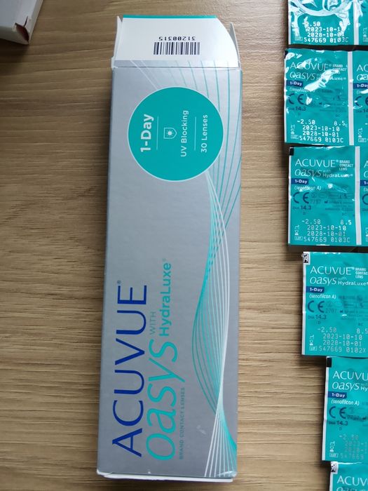 Soczewki kontaktowe acuvue oasys jednodniowe -2,5, 28sztuk
