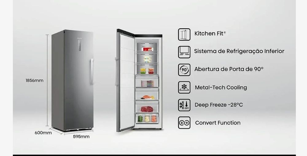 Arca Vertical HISENSE   (No Frost - 185.6 cm - 312 L - Inox)