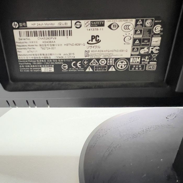 Monitor Hp 24 uh impecável