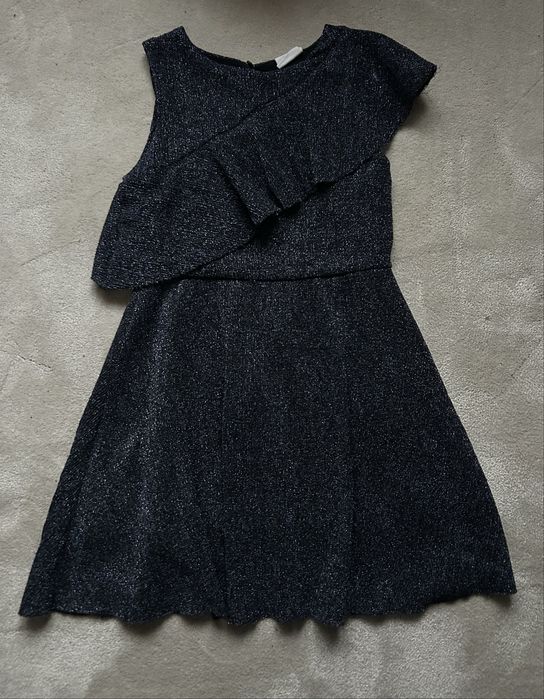 Ciemny granat połyskująca sukienka Zara Kids