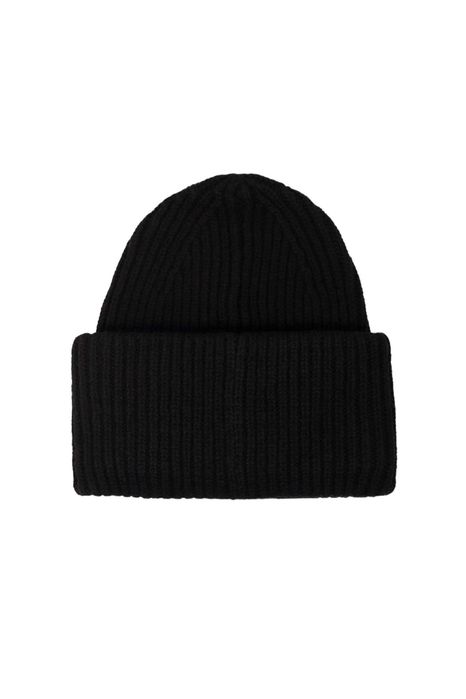 Шапка Acne Studios Rib knit beanie hat black