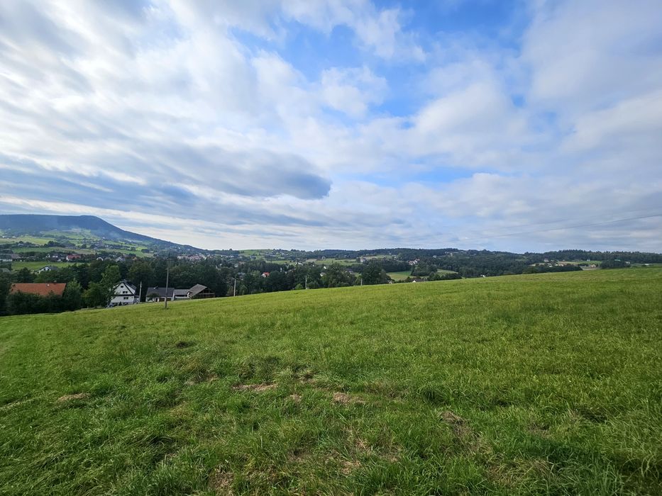 Widokowa działka budowlana z mediami na skraju lasu 10 arów