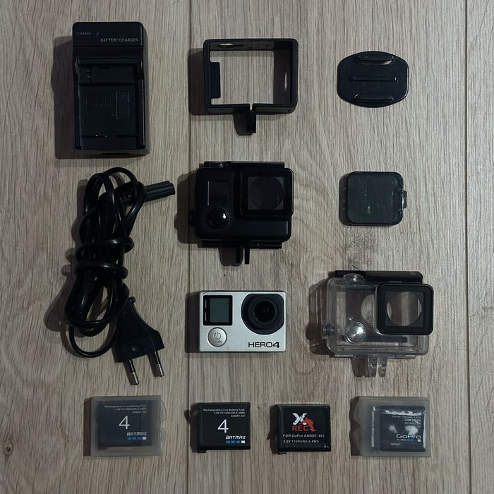 GoPro Hero 4 BLACK Zestaw obudowy, 4 baterie, ładowarka, ND Filter