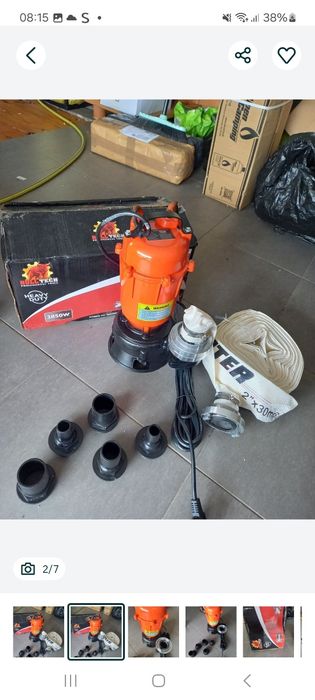 Pompa do wody szamba zestaw najmocniejsza 3750w 20ryś litrów /h