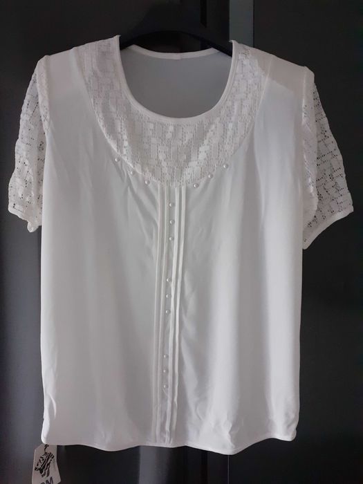 Blusa senhora branco pérola, nova com etiqueta