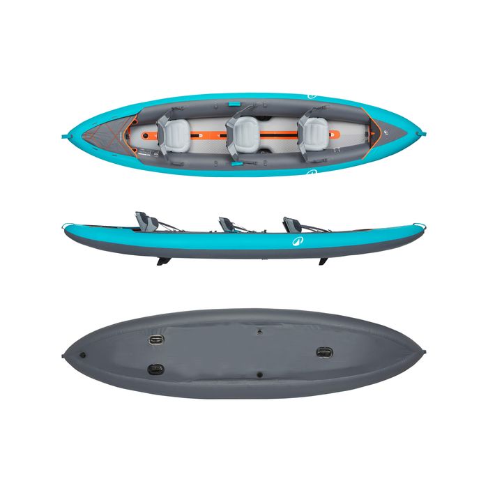 Canoa kayak insuflável 2/3 lugares - Tribord 100+ Azul