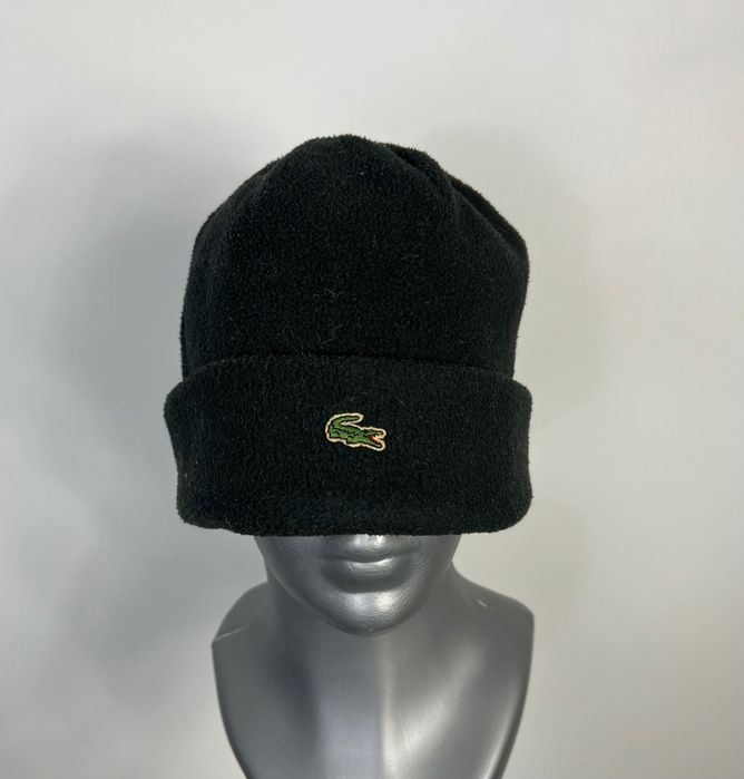 Polarowa Czapka Lacoste Polartec Zimowa Czarna