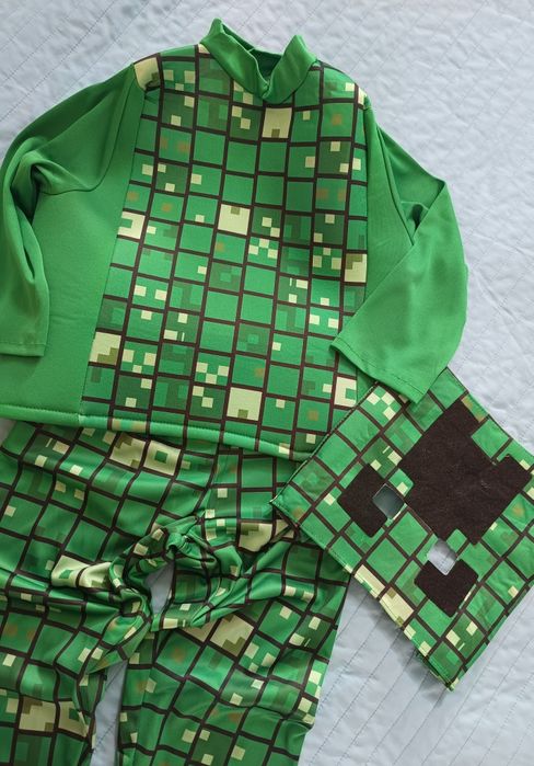 L 128-134 Minecraft Cleeper przebranie na bal karnawał