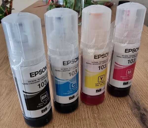 Nowy! Tusz 103 do EPSON, komplet 4 szt, oryginał! Ważność 2030 r.