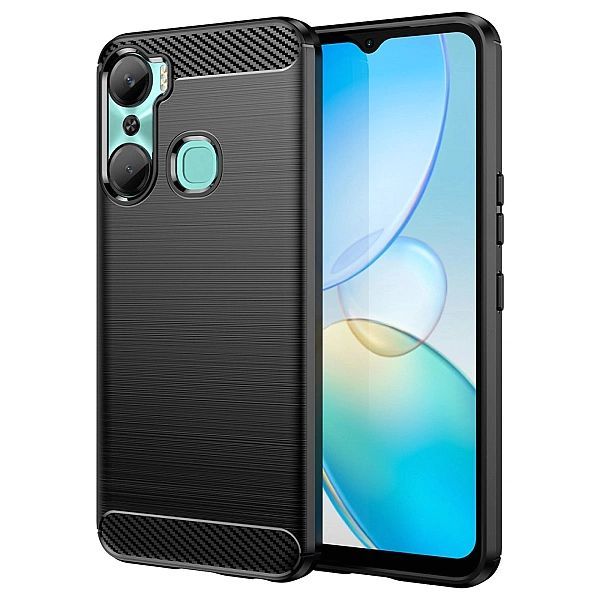 Carbon Case etui do Infinix Hot 12 Pro elastyczny silikonowy karbonowy