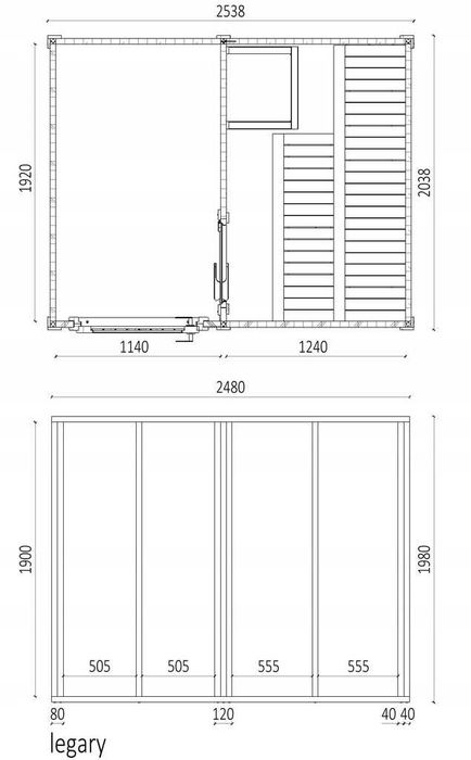 Sauna Ogrodowa MEGS07 - 200x250 cm - Sauna 4 osobowa