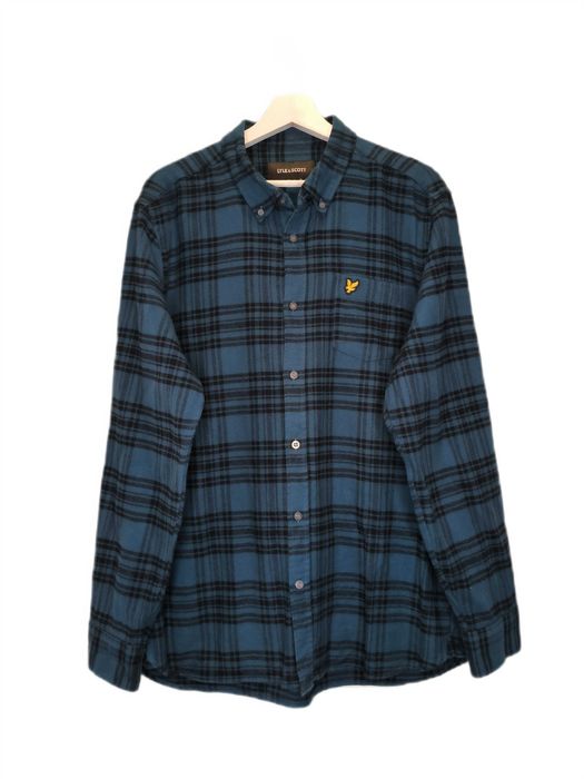 Koszula Lyle Scott Kratka Długi Rękaw Logo Niebieska XL