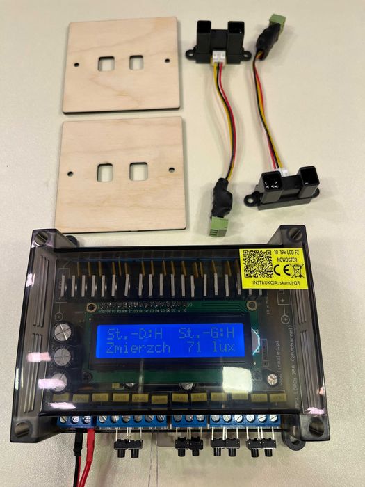 Sterownik schodowy LED 10-19k LCD FZ (FOTO)+ czujki Sharp + maskownice