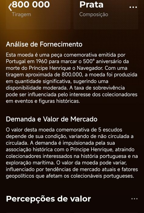 Moeda Portuguesa em Prata