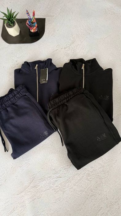 Мужской  чоловічий Спортивний костюм Armani Black EA7 boss чорний  та синій  колір
