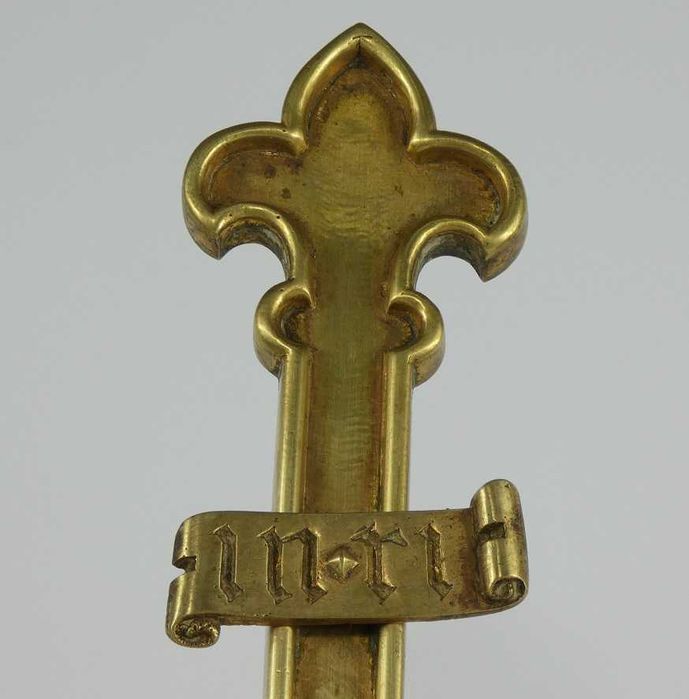 Krzyż krucyfiks mosiądz pasyjka JEZUS 50,5 cm GOTYK