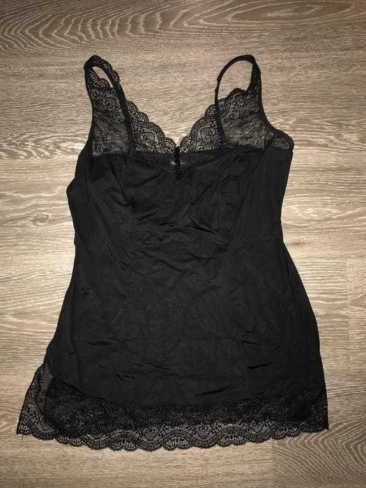 Ночнушка з кружевом нічна сорочка сексуальна чорна піжама