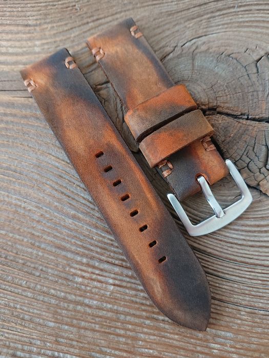 Pasek do zegarka 22 mm ręcznie robiony skóra naturalna handmade