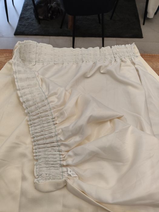 Piękna zasłona ecru na podszewce 150x160