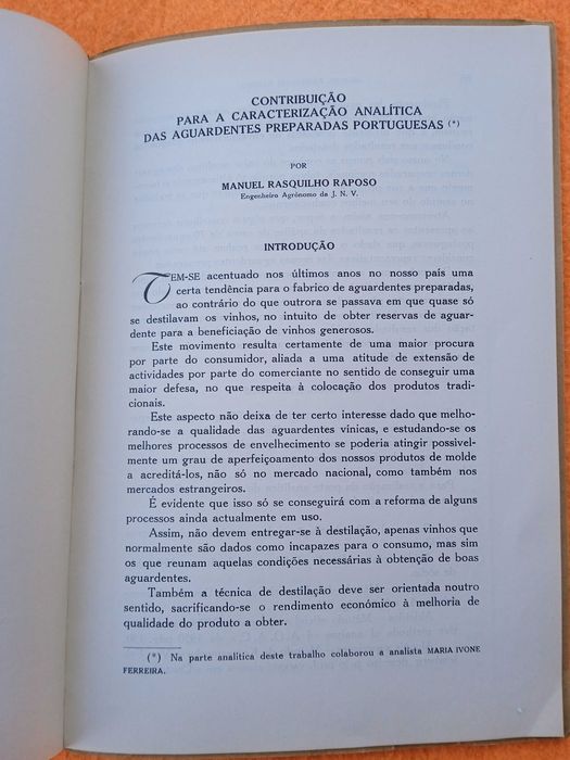 Contribuição Para A Caracterização  Das Aguardentes  Portuguesas