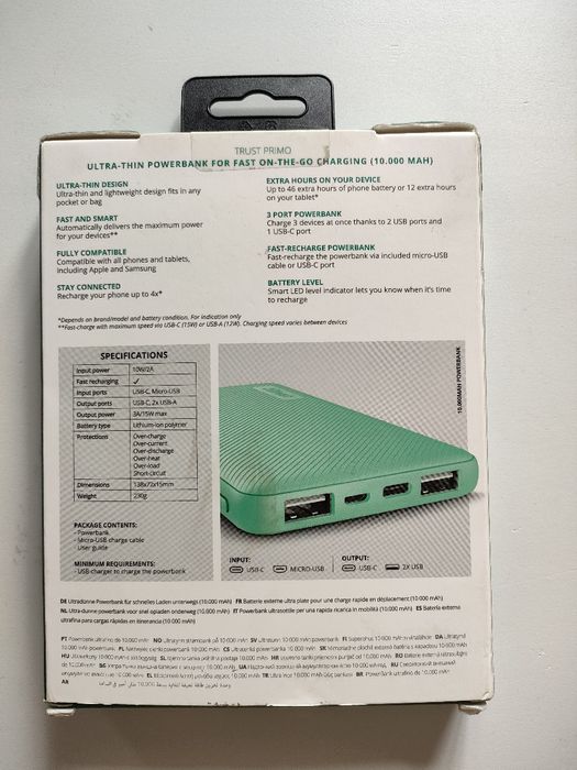 Powerbank 10000mAh Trust Primo USB-C.